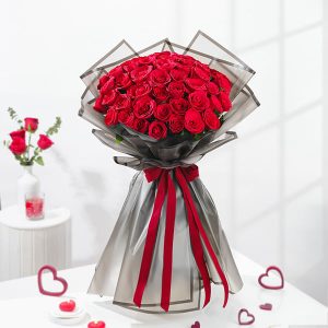 50 Gorgeous Red Roses Bouquet
