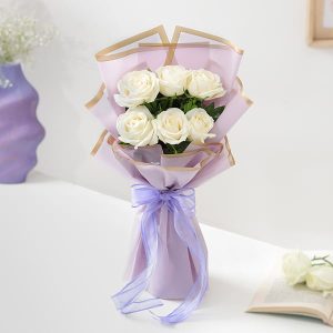 Serene White Roses Bouquet
